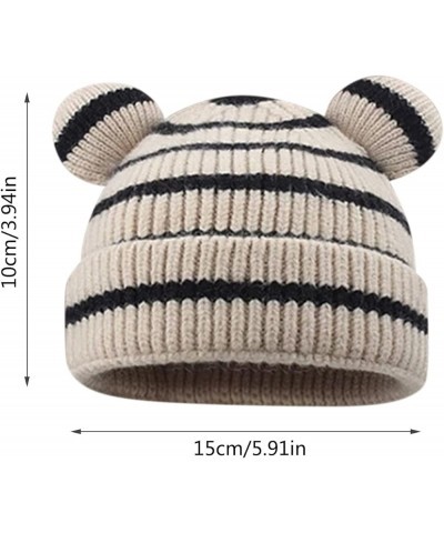 for Women Lined Cable Knitted Winter Warm Hat Slouch Cap Adult Wool White $8.14 Skullies & Beanies