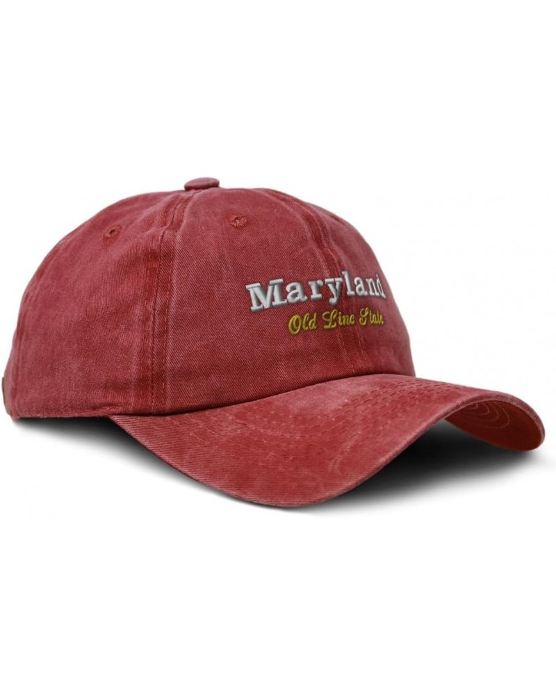 Soft Washed Baseball Cap Maryland Old Line State Cotton Dad Hats for Men & Women Red $13.63 Baseball Caps