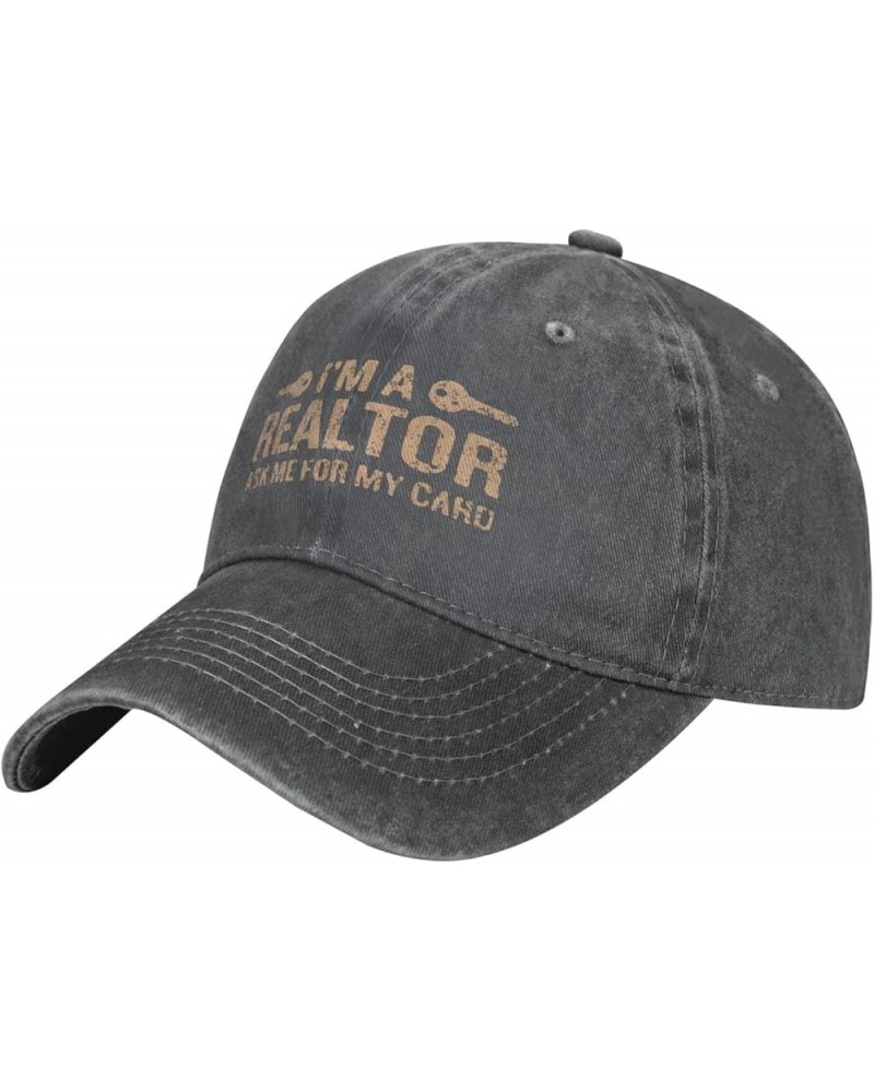 I'm A Realtor Denim Trucker Hat Baseball Cap for Men Or Women Cowboy Black Deep Heather $20.04 Cowboy Hats