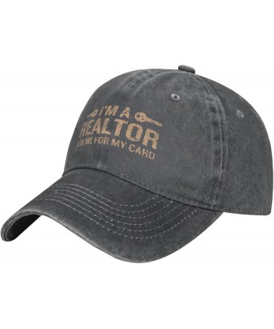 I'm A Realtor Denim Trucker Hat Baseball Cap for Men Or Women Cowboy Black Deep Heather $20.04 Cowboy Hats