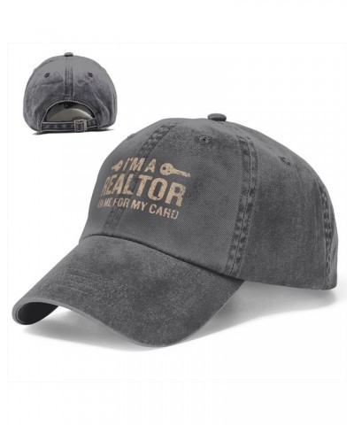 I'm A Realtor Denim Trucker Hat Baseball Cap for Men Or Women Cowboy Black Deep Heather $20.04 Cowboy Hats