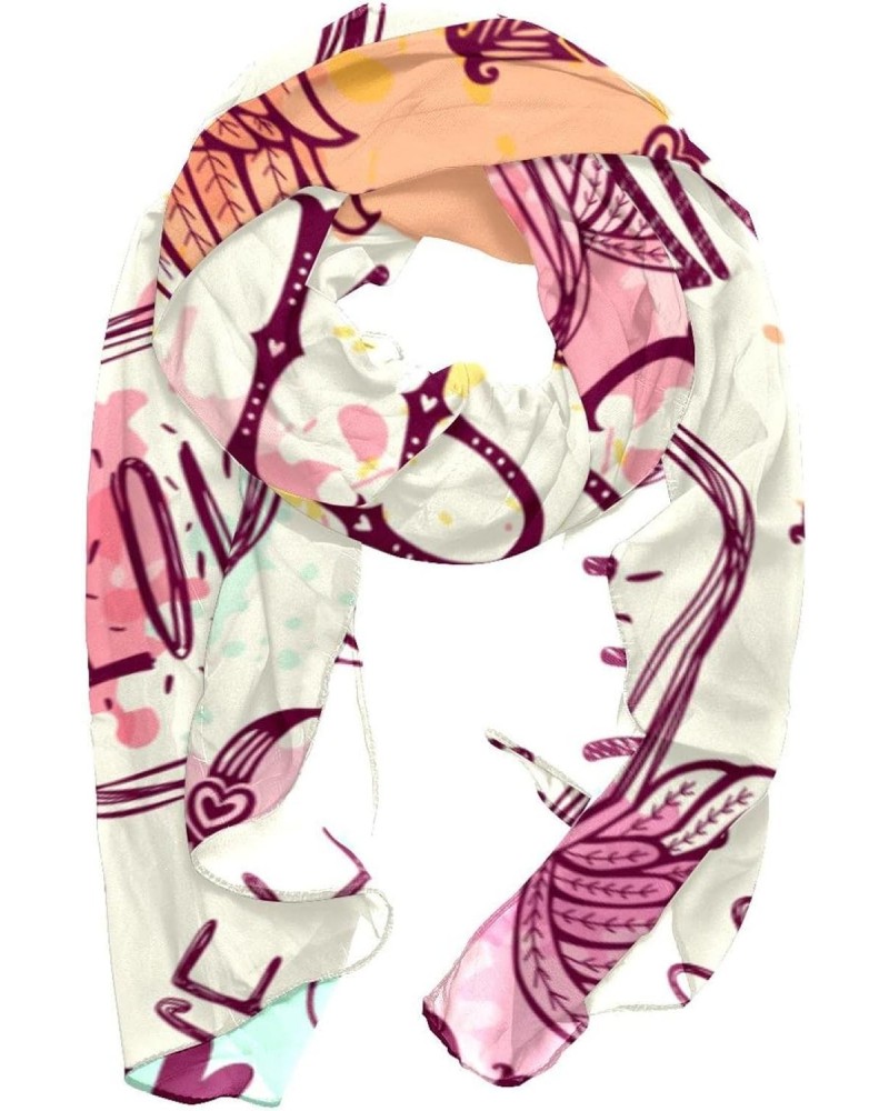 Head Scarf Fashion Chiffon Hair Scarf Scarves for Women Love Angel Wing $13.77 Scarves