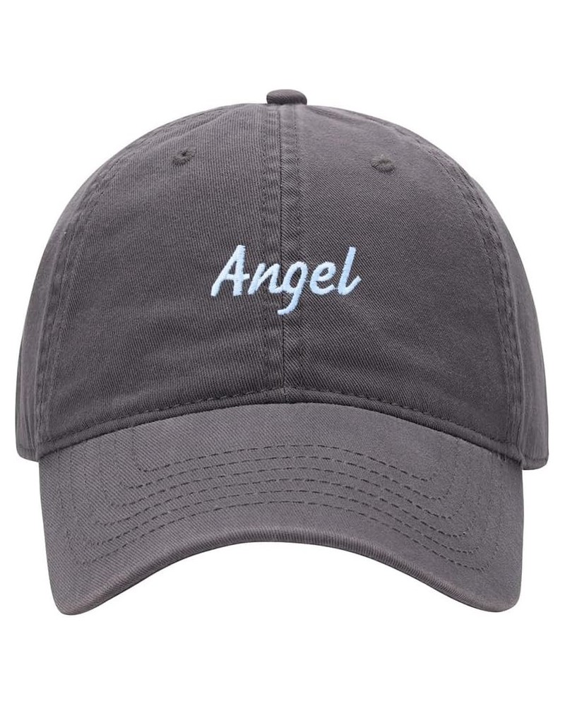 Baseball Cap Men Name Angel Gift Embroidered Washed Cotton Dad Hat Baseball Caps Grey $13.00 Baseball Caps