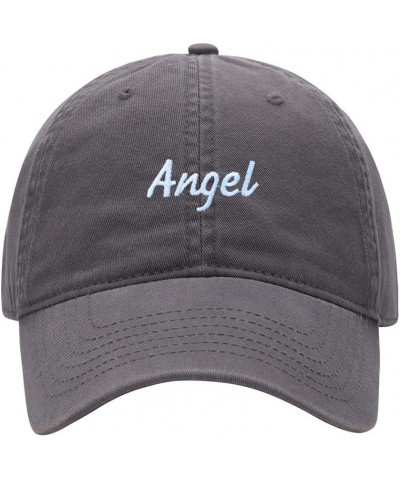 Baseball Cap Men Name Angel Gift Embroidered Washed Cotton Dad Hat Baseball Caps Grey $13.00 Baseball Caps