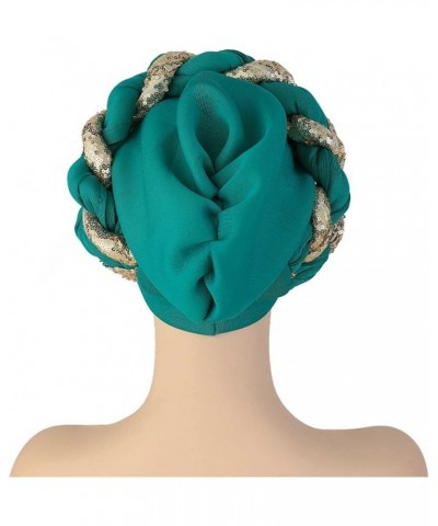 Chemo Headwear for Women Turban Caps Cancer Head Scarves Hair Loss Headwear for Yoga Running Christmas Light Blue $9.04 Skull...