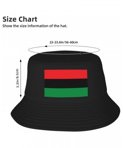 African American Flag Red Black and Green Summer Style Essential: Double-Layer Fisherman Hat for Sun Protection and Fashion! ...