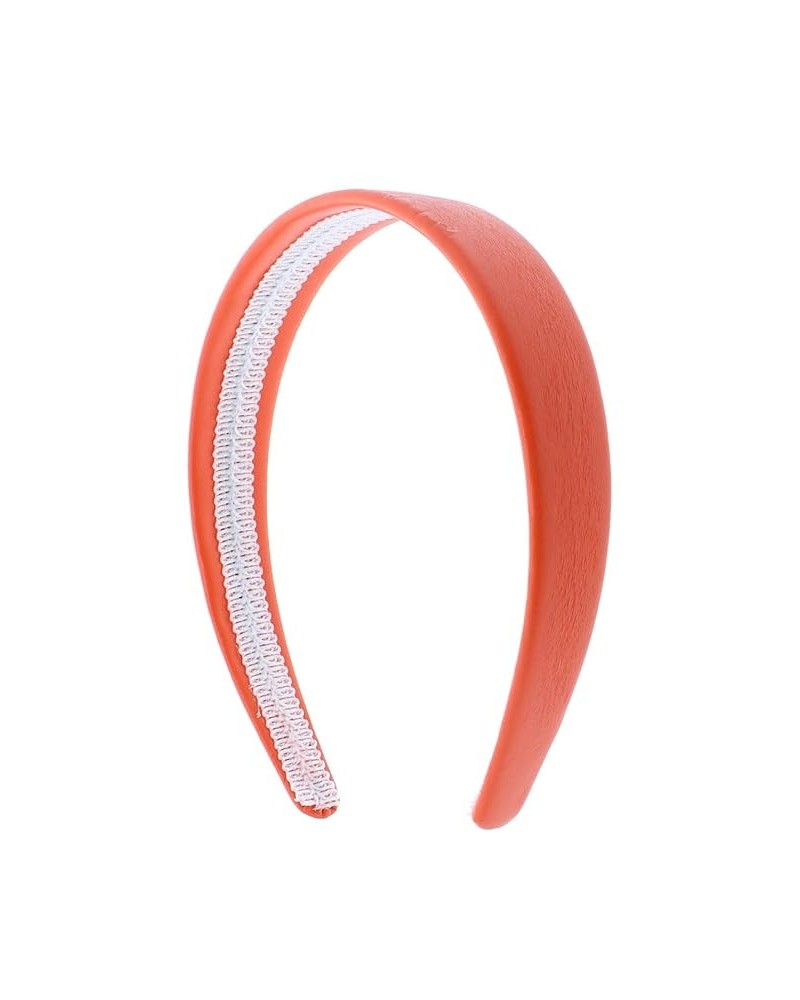 Blue 1 Inch Wide Leather Like Headband Solid Hair band for Women and Girls Orange $8.25 Headbands