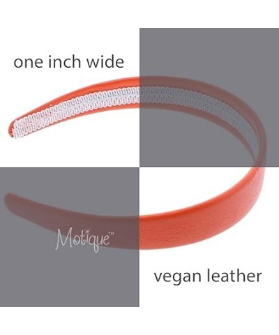 Blue 1 Inch Wide Leather Like Headband Solid Hair band for Women and Girls Orange $8.25 Headbands