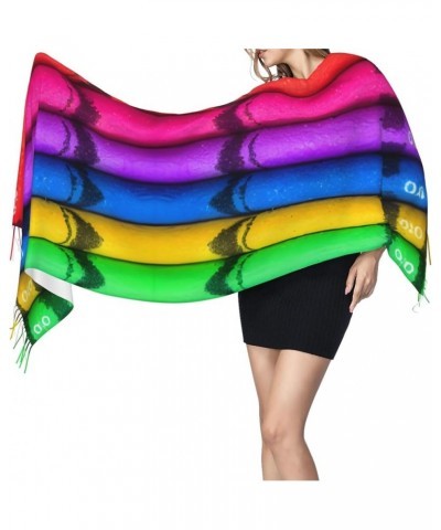 Roaring Dragon Cashmerette Fringed Scarf Long Warm Shawls Wraps Winter Large Soft Blanket Scarves Gifts Colored Crayons $13.7...