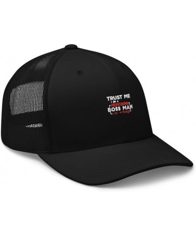 Trust Me I am a Professional Boss Man i Know Things Tee Funny Gifts Trucker Cap Black $16.10 Baseball Caps