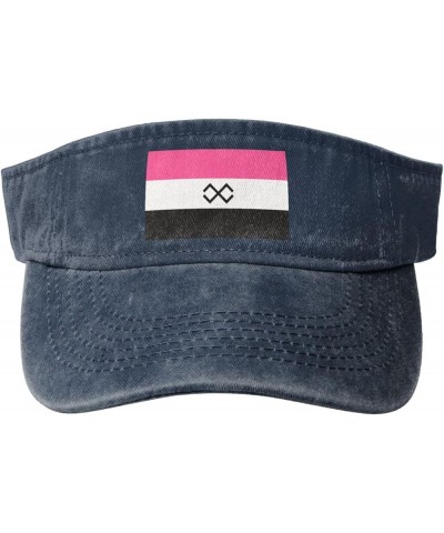 Flag of The Moksha People Sun Visor Hats for Women Men Adjustable Sports Sun Hats Cotton Golf Cap Navy Blue $12.14 Visors