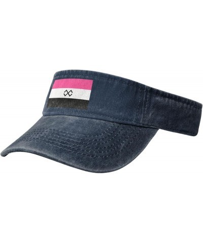 Flag of The Moksha People Sun Visor Hats for Women Men Adjustable Sports Sun Hats Cotton Golf Cap Navy Blue $12.14 Visors