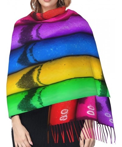 Roaring Dragon Cashmerette Fringed Scarf Long Warm Shawls Wraps Winter Large Soft Blanket Scarves Gifts Colored Crayons $13.7...