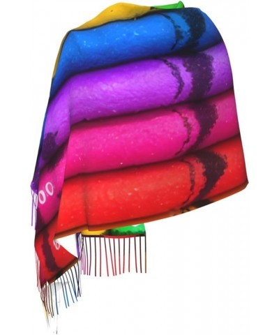 Roaring Dragon Cashmerette Fringed Scarf Long Warm Shawls Wraps Winter Large Soft Blanket Scarves Gifts Colored Crayons $13.7...