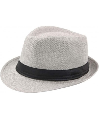 Fedora Hats for Women Panama Hat Womens Wide Brim Floppy Hat Classic Belt Buckle Fedora Hats Independence Day Birthday Grey $...