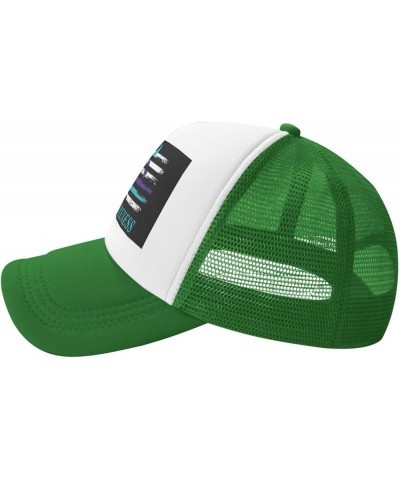 Suicide Prevention Awareness American USA Flag Mesh Baseball Cap Dad Trucker Flat Bill Brim Hat Green $9.65 Baseball Caps