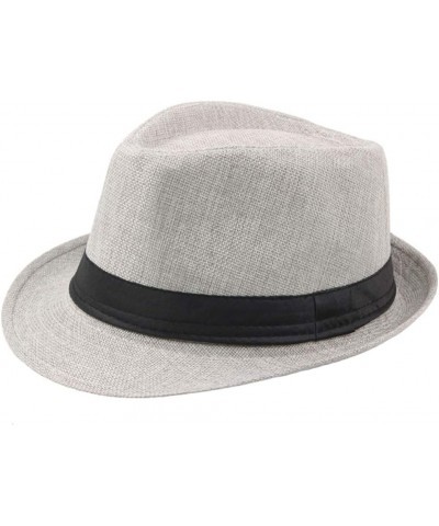 Fedora Hats for Women Panama Hat Womens Wide Brim Floppy Hat Classic Belt Buckle Fedora Hats Independence Day Birthday Grey $...