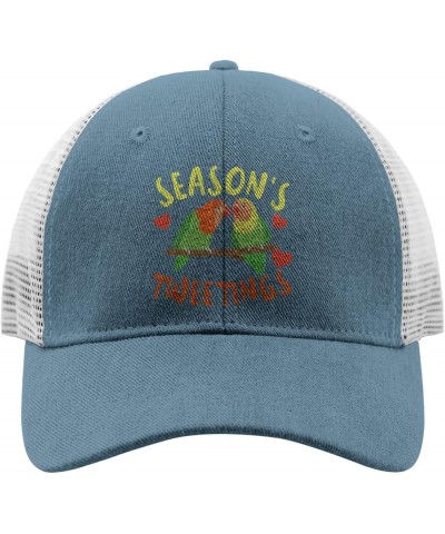 Snapback Hat Christmas Trucker Hats for Women Hats Snapback Season's Tweetings Fashion Pickleball Hats Skyblue $10.82 Basebal...