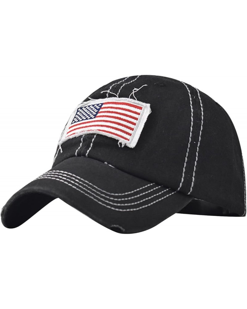 Washed Baseball-Hats American-Flag Distressed Cotton Dad Hat Embroiderred Flag Baseball Caps for Unisex Grey $6.21 Baseball Caps