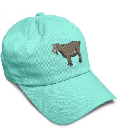 Soft Baseball Cap Pygmy Goat Embroidery Farm and Domesticated Animals Twill Cotton Dad Hats for Men & Women Mint Design Only ...