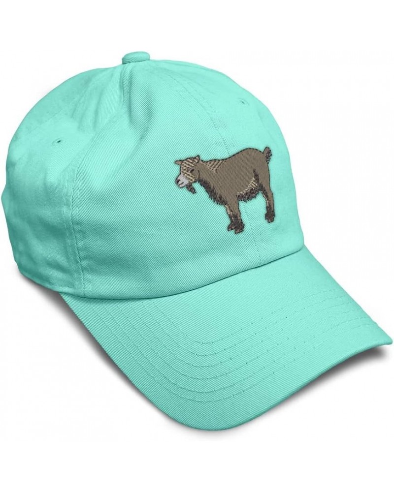 Soft Baseball Cap Pygmy Goat Embroidery Farm and Domesticated Animals Twill Cotton Dad Hats for Men & Women Mint Design Only ...