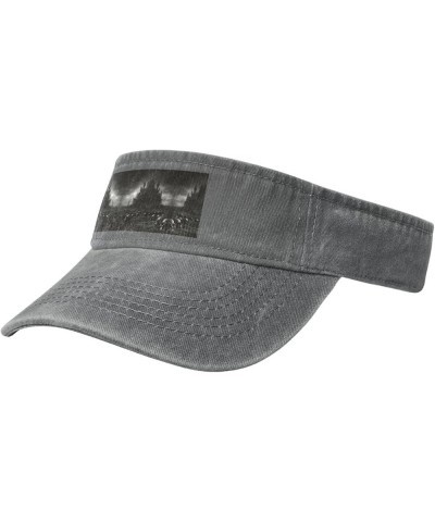 Black and White Skulls Adult Sunscreen Visor Hats Womens Men Wide Brim Beach Sun Visor Hat Open Top Design Gray $13.84 Visors