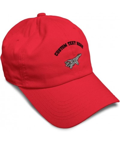 Soft Baseball Cap F-14 Tomcat B Embroidery Airplane F-14 Tomcat Twill Cotton Dad Hats for Men & Women Red Personalized Text H...