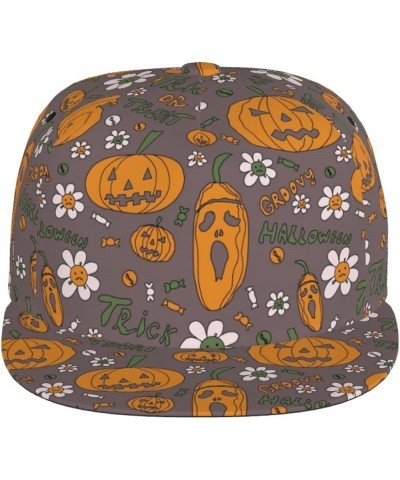 Halloween Pumpkins Baseball Cap, Flat Brim Trucker Hat, Buckle Adjustable Halloween Pumpkins16 $10.00 Baseball Caps