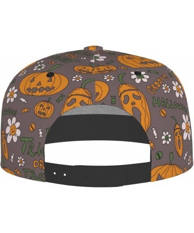 Halloween Pumpkins Baseball Cap, Flat Brim Trucker Hat, Buckle Adjustable Halloween Pumpkins16 $10.00 Baseball Caps