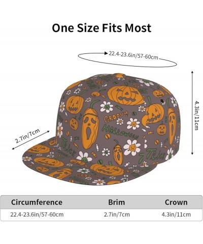 Halloween Pumpkins Baseball Cap, Flat Brim Trucker Hat, Buckle Adjustable Halloween Pumpkins16 $10.00 Baseball Caps