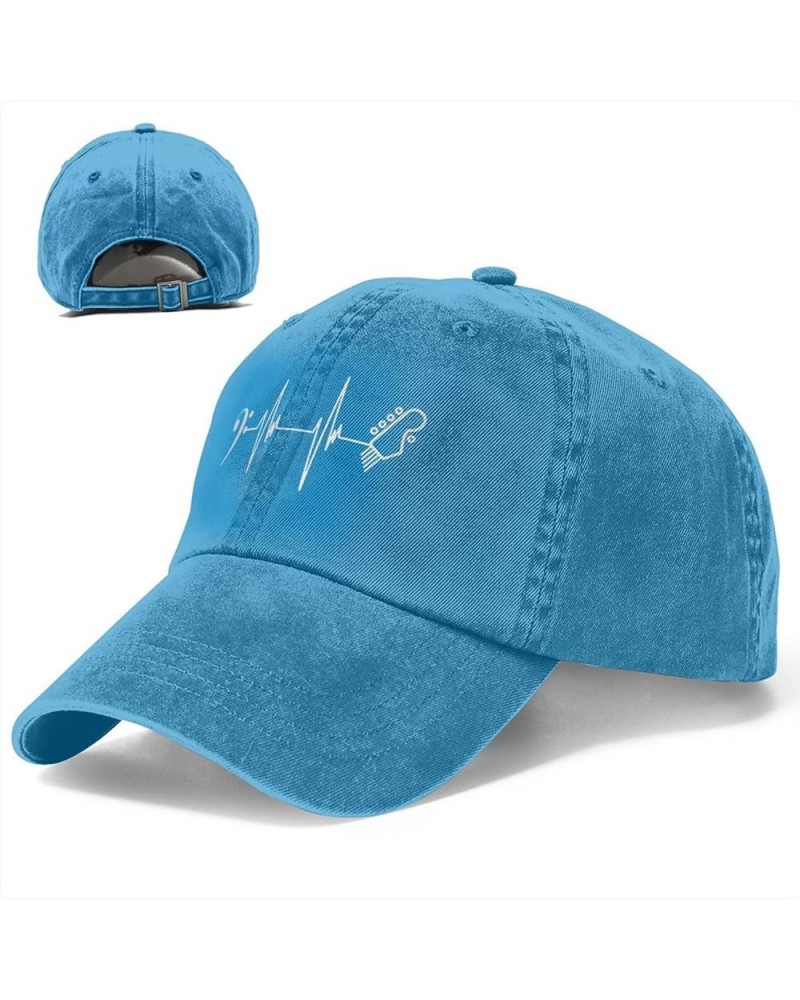 Bass Clef Bass Guitar Hat Washed Cotton Baseball Cap Black Fashiontrucker Hat Adjustable Blue $10.65 Baseball Caps