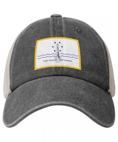 Flag of Point Pleasant, West Virginia Baseball Cap Women Men Mesh Back Hats Vintage Cowboy Hat Dad Caps Deep Heather $12.53 C...