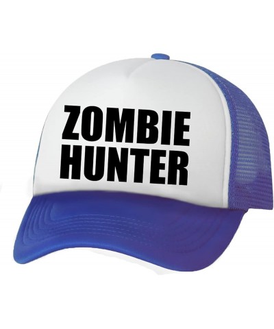 Zombie Hunter Truckers Mesh snapback hat White/Royal $12.25 Baseball Caps