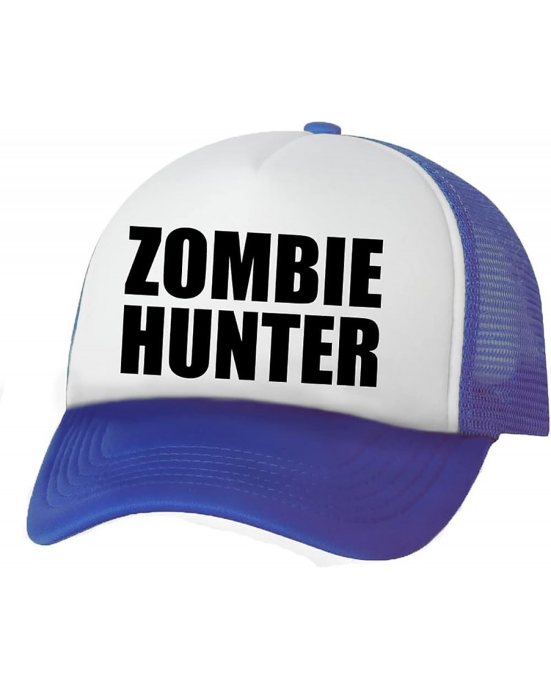 Zombie Hunter Truckers Mesh snapback hat White/Royal $12.25 Baseball Caps