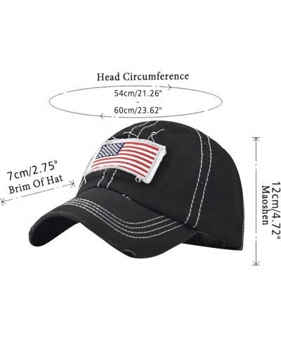 Washed Baseball-Hats American-Flag Distressed Cotton Dad Hat Embroiderred Flag Baseball Caps for Unisex Grey $6.21 Baseball Caps