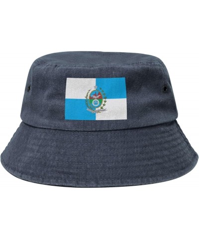 Bandeira Do Estado Do Rio De Janeiro Bucket Hat for Men Women Outdoor Washed Cotton Sun Hats Travel Beach Hat Navy Blue $11.2...