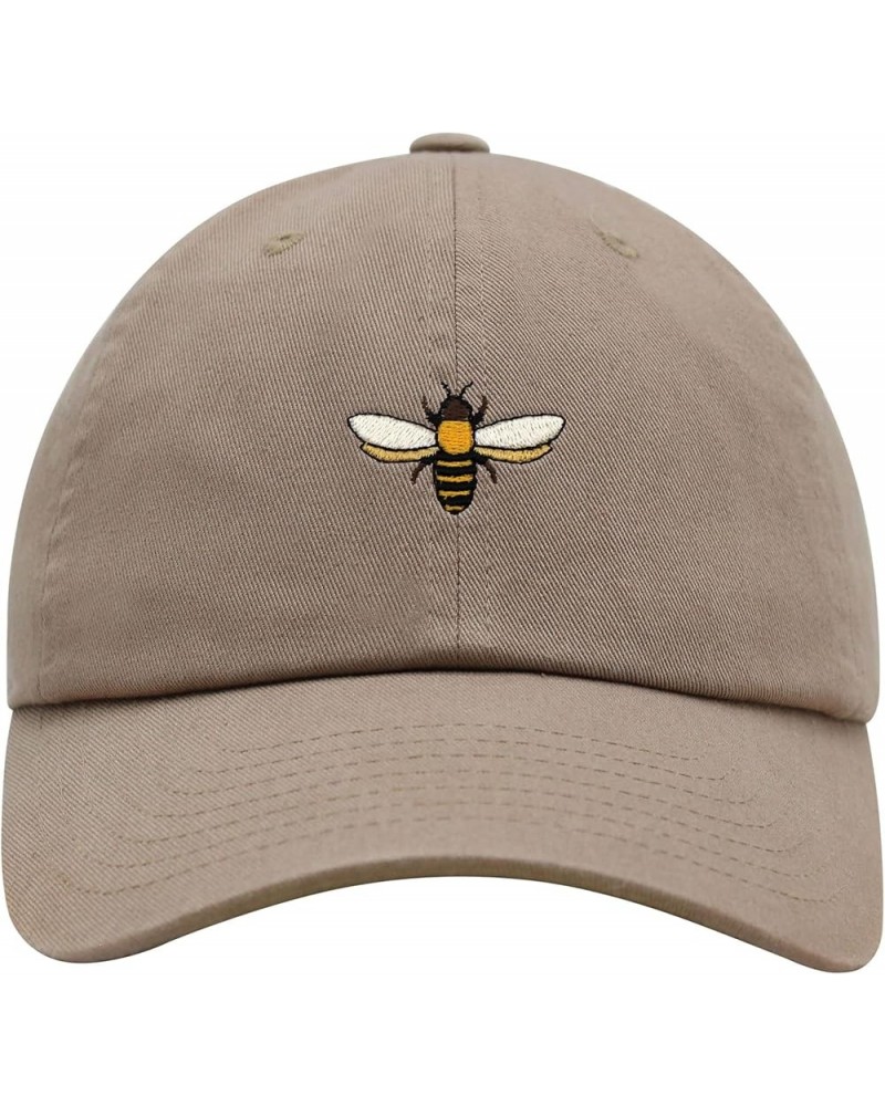 Bee Premium Dad Hat Embroidered Baseball Cap Insect Honey Khaki $11.74 Baseball Caps