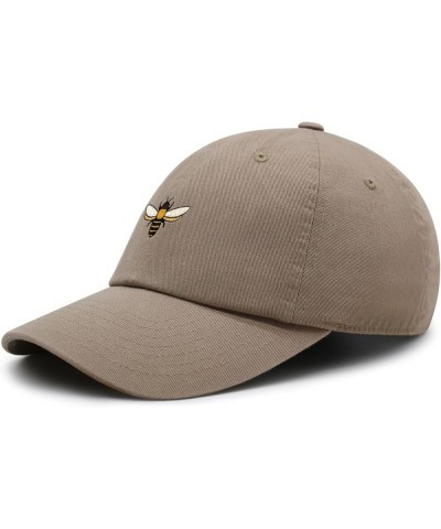 Bee Premium Dad Hat Embroidered Baseball Cap Insect Honey Khaki $11.74 Baseball Caps