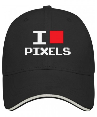 Baseball Hats I Like Pixel Pixel Lovers Trucker Caps for Women Vintage Camo Snapbacks for Gift Black $9.69 Baseball Caps