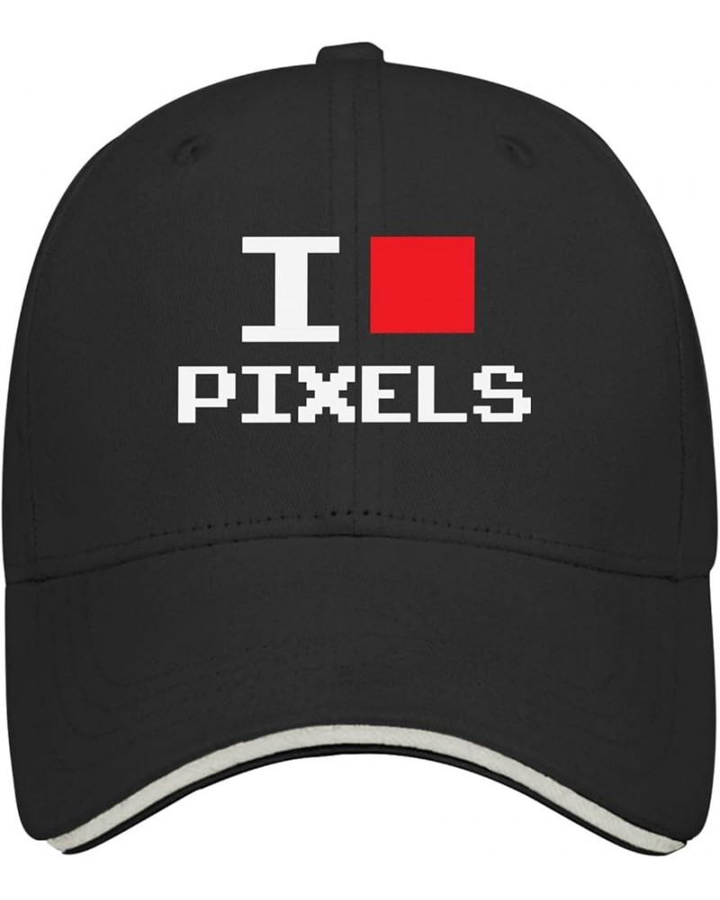 Baseball Hats I Like Pixel Pixel Lovers Trucker Caps for Women Vintage Camo Snapbacks for Gift Black $9.69 Baseball Caps