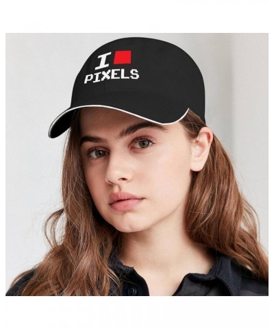 Baseball Hats I Like Pixel Pixel Lovers Trucker Caps for Women Vintage Camo Snapbacks for Gift Black $9.69 Baseball Caps