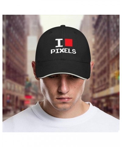 Baseball Hats I Like Pixel Pixel Lovers Trucker Caps for Women Vintage Camo Snapbacks for Gift Black $9.69 Baseball Caps