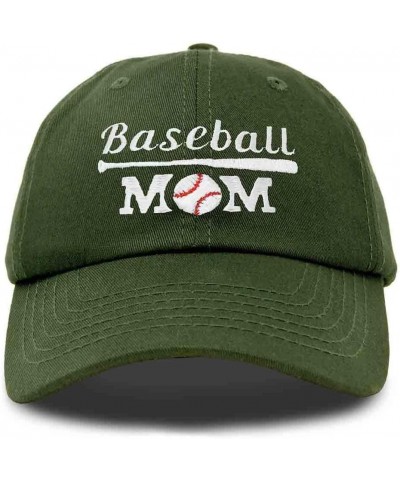 Baseball Mom Embroidered Dad Cap Cotton Hat Women Olive $11.98 Baseball Caps