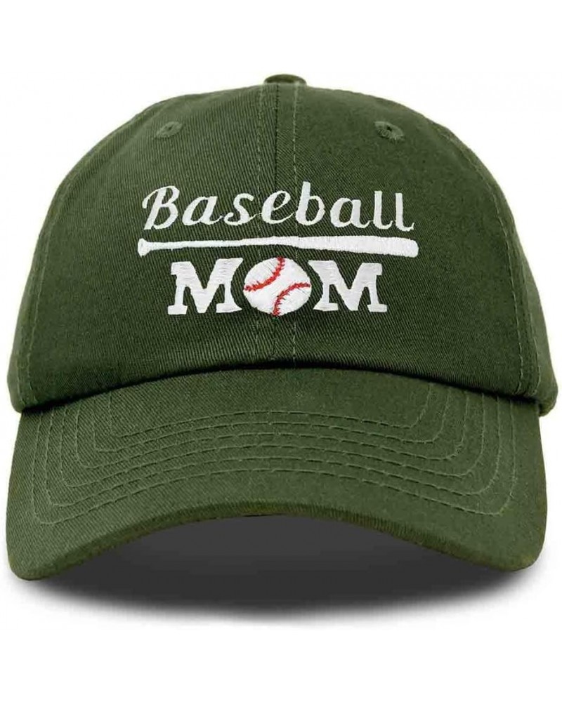 Baseball Mom Embroidered Dad Cap Cotton Hat Women Olive $11.98 Baseball Caps