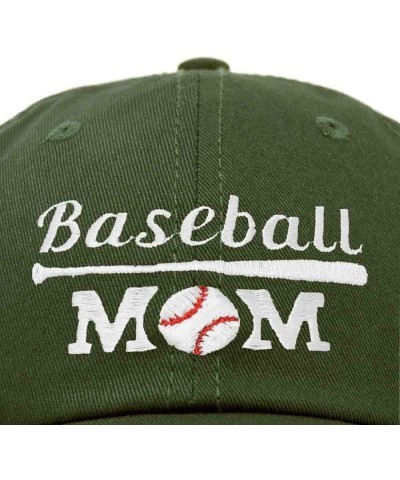 Baseball Mom Embroidered Dad Cap Cotton Hat Women Olive $11.98 Baseball Caps