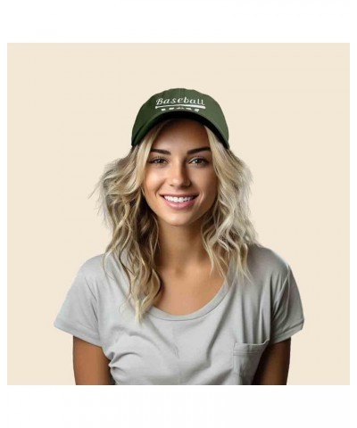 Baseball Mom Embroidered Dad Cap Cotton Hat Women Olive $11.98 Baseball Caps