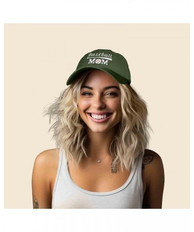 Baseball Mom Embroidered Dad Cap Cotton Hat Women Olive $11.98 Baseball Caps