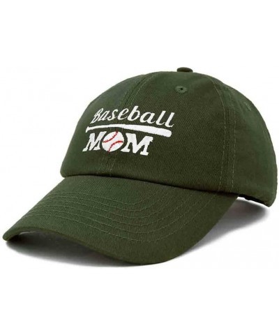 Baseball Mom Embroidered Dad Cap Cotton Hat Women Olive $11.98 Baseball Caps