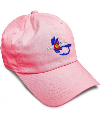 Soft Baseball Cap Colorado Flag Fishing Fly Embroidery Cotton Dad Hats for Men & Women Coral Design Only $13.72 Baseball Caps