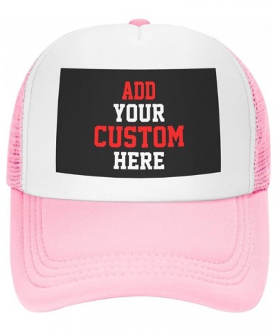 Custom Hat Design Your Own Hat Unisex Custom Hat Fashion Personalized Trucker Hat Pink $8.73 Baseball Caps